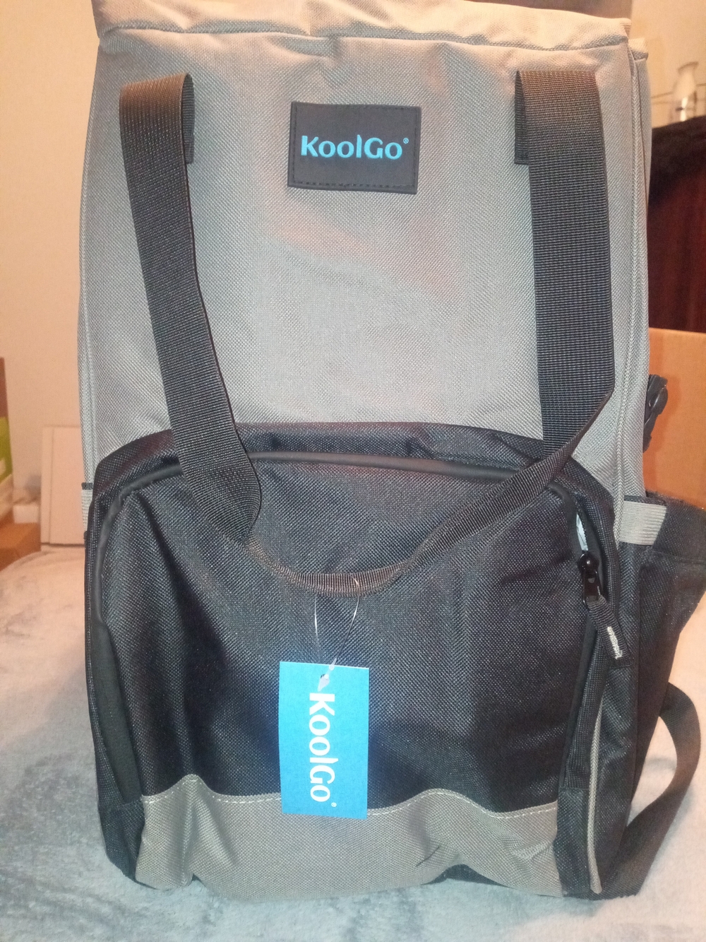Men's Gray and Black Everyday Backpack